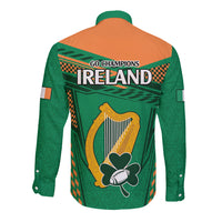 Ireland Rugby Long Sleeve Button Shirt 2023 World Cup Shamrock Sporty Style - Wonder Print Shop