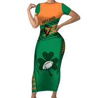 Ireland Rugby Short Sleeve Bodycon Dress 2023 World Cup Shamrock Sporty Style - Wonder Print Shop
