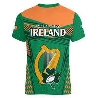 Ireland Rugby Women V Neck T Shirt 2023 World Cup Shamrock Sporty Style - Wonder Print Shop
