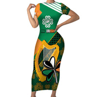 Ireland Rugby Short Sleeve Bodycon Dress Go Irish Shamrock World Cup - Wonder Print Shop