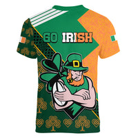 Ireland Rugby Women V Neck T Shirt Go Irish Shamrock World Cup - Wonder Print Shop