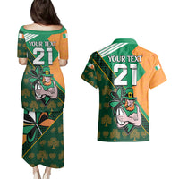 Custom Ireland Rugby Couples Matching Puletasi Dress and Hawaiian Shirt Go Irish Shamrock World Cup LT9 - Wonder Print Shop