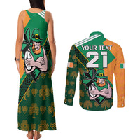 Custom Ireland Rugby Couples Matching Tank Maxi Dress and Long Sleeve Button Shirts Go Irish Shamrock World Cup LT9 - Wonder Print Shop