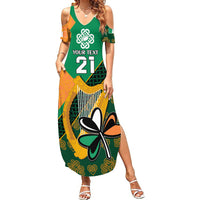 Custom Ireland Rugby Summer Maxi Dress Go Irish Shamrock World Cup - Wonder Print Shop