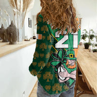 Custom Ireland Rugby Women Casual Shirt Go Irish Shamrock World Cup - Wonder Print Shop
