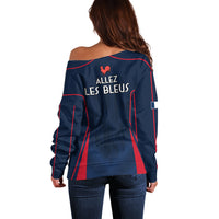 France Rugby Off Shoulder Sweater Allez Les Bleus Go World Cup 2023 - Wonder Print Shop