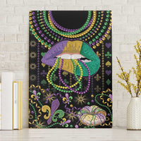Mardi Gras Lips Queen Beads Canvas Wall Art