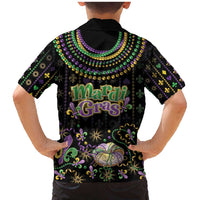 Mardi Gras Lips Queen Beads Family Matching Mermaid Dress and Hawaiian Shirt