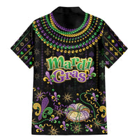 Mardi Gras Lips Queen Beads Family Matching Mermaid Dress and Hawaiian Shirt