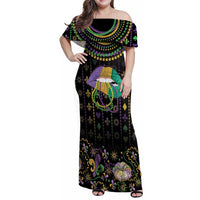 Mardi Gras Lips Queen Beads Family Matching Off Shoulder Maxi Dress and Hawaiian Shirt LT9 - Wonder Print Shop