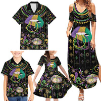 Mardi Gras Lips Queen Beads Family Matching Summer Maxi Dress and Hawaiian Shirt - Wonder Print Shop