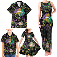 Mardi Gras Lips Queen Beads Family Matching Tank Maxi Dress and Hawaiian Shirt - Wonder Print Shop