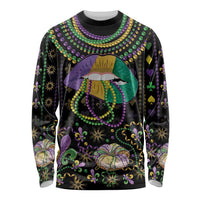 Mardi Gras Lips Queen Beads Long Sleeve Shirt - Wonder Print Shop