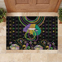 Mardi Gras Lips Queen Beads Rubber Doormat - Wonder Print Shop