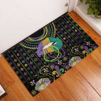 Mardi Gras Lips Queen Beads Rubber Doormat - Wonder Print Shop