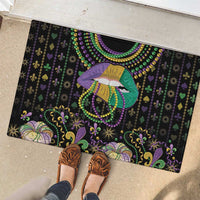 Mardi Gras Lips Queen Beads Rubber Doormat - Wonder Print Shop