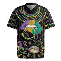 Mardi Gras Lips Queen Beads Rugby Jersey - Wonder Print Shop