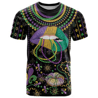 Mardi Gras Lips Queen Beads T Shirt - Wonder Print Shop