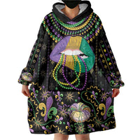 Mardi Gras Lips Queen Beads Wearable Blanket Hoodie - Wonder Print Shop
