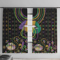 Mardi Gras Lips Queen Beads Window Curtain - Wonder Print Shop