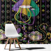Mardi Gras Lips Queen Beads Window Curtain - Wonder Print Shop