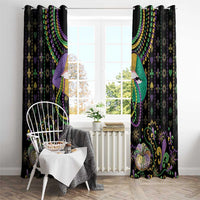 Mardi Gras Lips Queen Beads Window Curtain - Wonder Print Shop