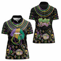 Mardi Gras Lips Queen Beads Women Polo Shirt - Wonder Print Shop