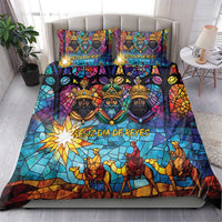 Epiphany Three Kings Day Bedding Set Stained Glass Window Style