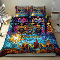 Epiphany Three Kings Day Bedding Set Stained Glass Window Style