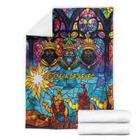 Epiphany Three Kings Day Blanket Stained Glass Window Style