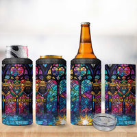 Epiphany Three Kings Day 4 in 1 Can Cooler Tumbler Stained Glass Window Style