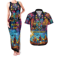Epiphany Three Kings Day Couples Matching Tank Maxi Dress and Hawaiian Shirt Stained Glass Window Style