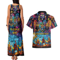 Epiphany Three Kings Day Couples Matching Tank Maxi Dress and Hawaiian Shirt Stained Glass Window Style