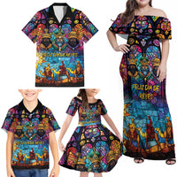 Epiphany Three Kings Day Family Matching Off Shoulder Maxi Dress and Hawaiian Shirt Stained Glass Window Style LT9 - Wonder Print Shop