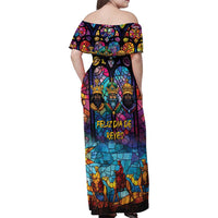 Epiphany Three Kings Day Family Matching Off Shoulder Maxi Dress and Hawaiian Shirt Stained Glass Window Style LT9 - Wonder Print Shop