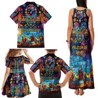 Epiphany Three Kings Day Family Matching Tank Maxi Dress and Hawaiian Shirt Stained Glass Window Style - Wonder Print Shop