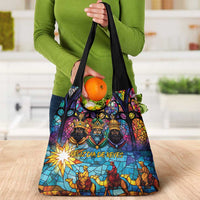 Epiphany Three Kings Day Grocery Bag Stained Glass Window Style