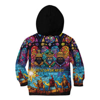 Epiphany Three Kings Day Kid Hoodie Stained Glass Window Style - Wonder Print Shop