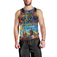 Epiphany Three Kings Day Men Tank Top Stained Glass Window Style - Wonder Print Shop