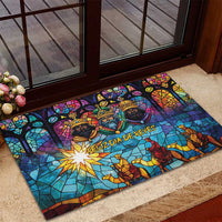 Epiphany Three Kings Day Rubber Doormat Stained Glass Window Style - Wonder Print Shop