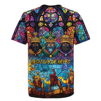 Epiphany Three Kings Day Rugby Jersey Stained Glass Window Style - Wonder Print Shop