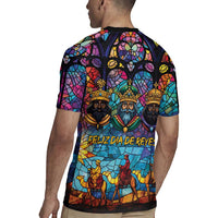 Epiphany Three Kings Day Rugby Jersey Stained Glass Window Style - Wonder Print Shop