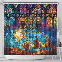 Epiphany Three Kings Day Shower Curtain Stained Glass Window Style - Wonder Print Shop
