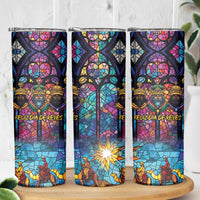Epiphany Three Kings Day Skinny Tumbler Stained Glass Window Style - Wonder Print Shop