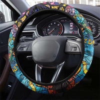Epiphany Three Kings Day Steering Wheel Cover Stained Glass Window Style - Wonder Print Shop
