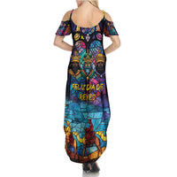 Epiphany Three Kings Day Summer Maxi Dress Stained Glass Window Style - Wonder Print Shop