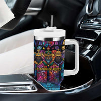 Epiphany Three Kings Day Tumbler With Handle Stained Glass Window Style - Wonder Print Shop