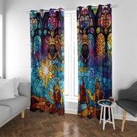 Epiphany Three Kings Day Window Curtain Stained Glass Window Style - Wonder Print Shop