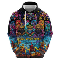 Epiphany Three Kings Day Zip Hoodie Stained Glass Window Style - Wonder Print Shop