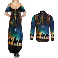 Feliz Dia De Reyes Three Kings Day Couples Matching Summer Maxi Dress and Long Sleeve Button Shirt Happy Epiphany Day
